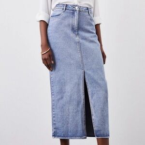 Karen Millen Light Blue Denim Maxi Skirt
